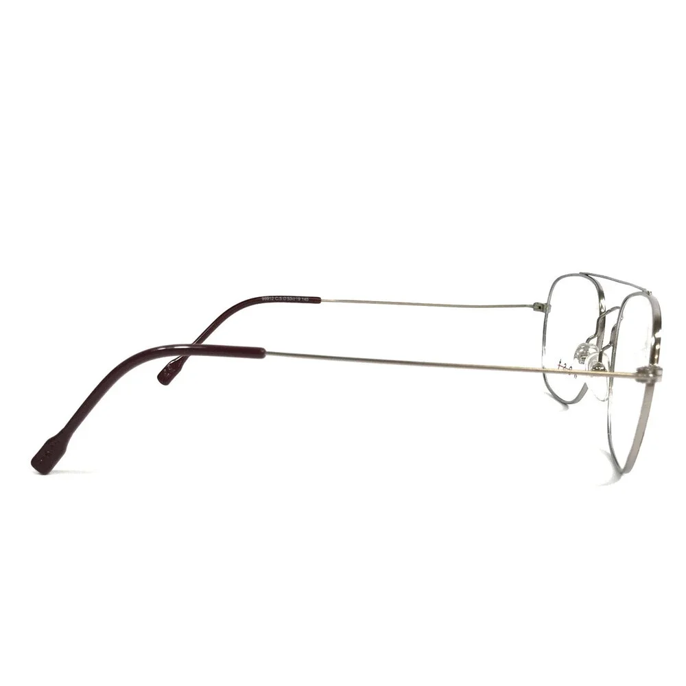 West Optical Eyeglasses Frames 99912 C.5 Red Burgundy Silver Aviator 53-19-145